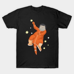 Space cat. Cat astronaut in an orange spacesuit T-Shirt